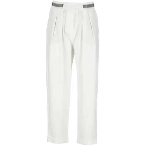 Cotton Pants with Elastic Waist , female, Sizes: XS - BRUNELLO CUCINELLI - Modalova