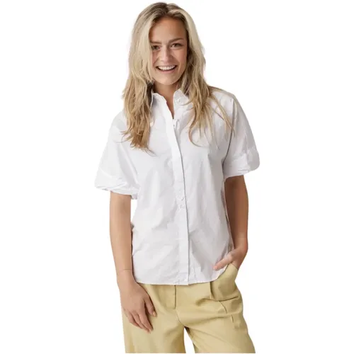 Button-Up Blouse Short Sleeve , female, Sizes: XL, M, L - Knit-ted - Modalova