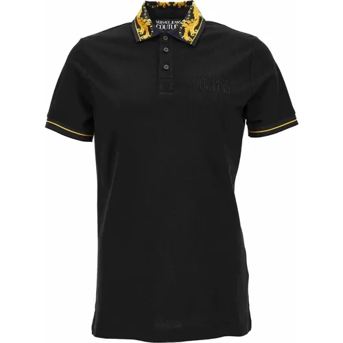 Slim Fit Polo T-Shirt mit kleinem Logo , Herren, Größe: 2XL - Versace Jeans Couture - Modalova