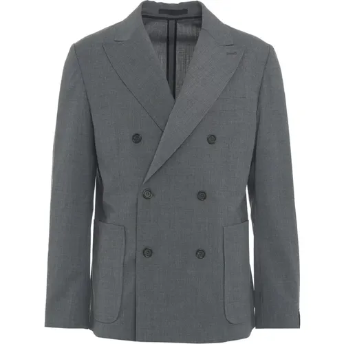 Grey Blazer Aw24 Mens Clothing , male, Sizes: L, M - Paolo Pecora - Modalova