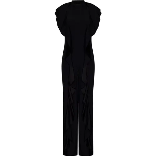 Ruffled Satin Jumpsuit , female, Sizes: S - alberta ferretti - Modalova