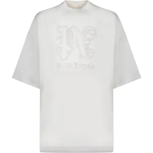 Monogram Statement T-Shirt , Damen, Größe: M - Palm Angels - Modalova