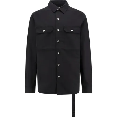 Pointed Collar Shirt Ss24 , male, Sizes: M - Rick Owens - Modalova