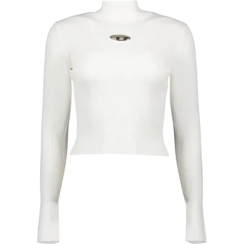 Turtlenecks, female, , Size: M Ribbed Knit Roll Neck Sweater - Diesel - Modalova