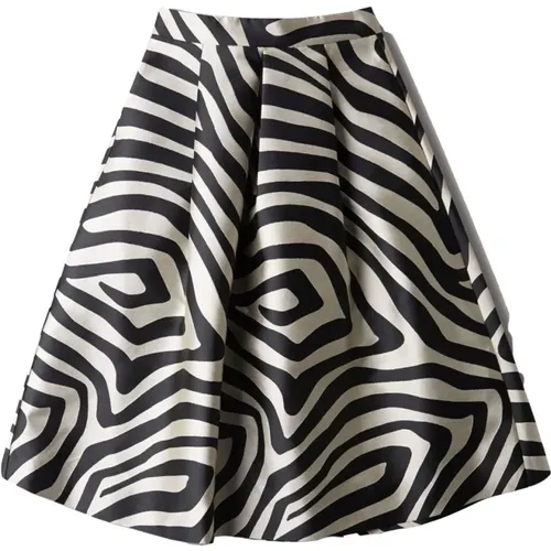 Skirt with pleats in mikado jacquard , female, Sizes: S - Incotex - Modalova