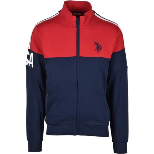 Zip-throughs, male, , Size: L Cotton Sweatshirt - U.s. Polo Assn. - Modalova