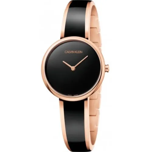 Elegant Quartz Watch with Dial and Rose Gold Steel Strap , female, Sizes: ONE SIZE - Calvin Klein - Modalova