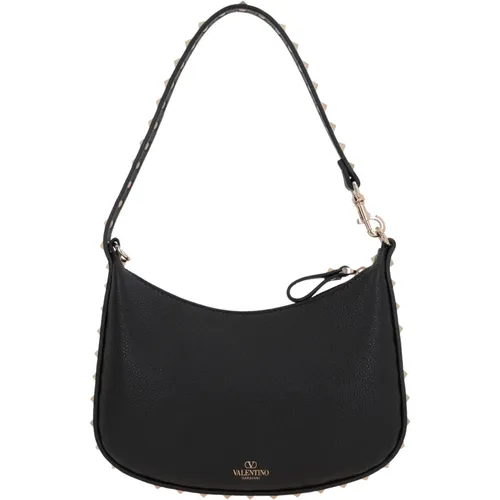 Studded Leather Hobo Bag , female, Sizes: ONE SIZE - Valentino Garavani - Modalova