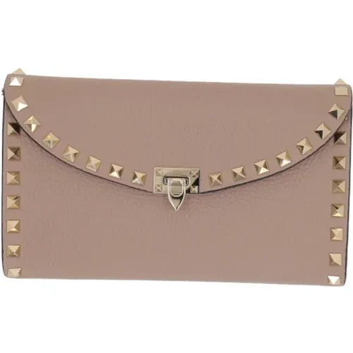 Studded Chain Wallet in Blush , female, Sizes: ONE SIZE - Valentino Garavani - Modalova