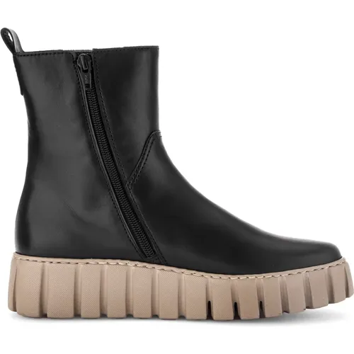 Schwarze Leder Chelsea Boots , Damen, Größe: 38 1/2 EU - Gabor - Modalova