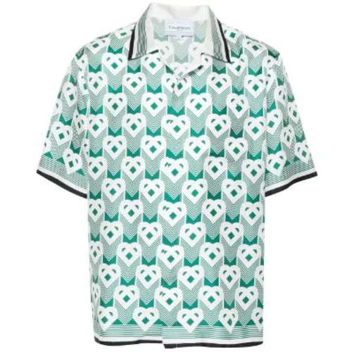 Silk Heart Monogram Shirt , male, Sizes: S - Casablanca - Modalova