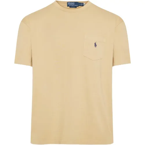 Cotton/Linen Chest Pocket T-Shirt , male, Sizes: L - Ralph Lauren - Modalova