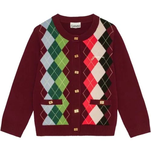 Cardigans, female, , Size: S Cashmere Wool Mix Cardigan - Ganni - Modalova