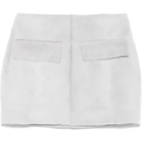 Short Skirts, female, , Size: S Light Grey Shearling Skirt - Remain Birger Christensen - Modalova