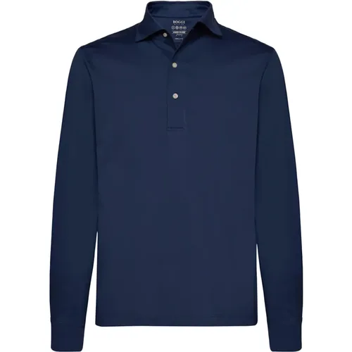 Long Sleeve Tops,Regular Fit Polo aus japanischem Jersey,Casual Shirts,Polo Shirts - Boggi Milano - Modalova