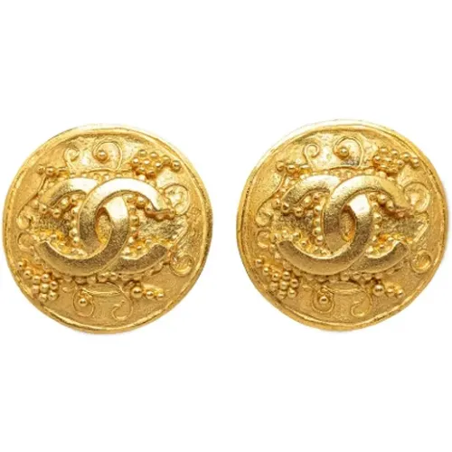 Pre-owned Jewellery, female, , Size: ONE SIZE Pre-owned Gold earrings - Chanel Vintage - Modalova