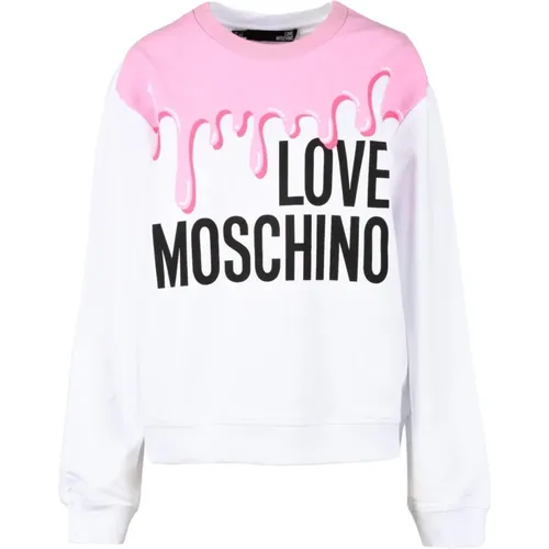 Sweatshirts, female, , Size: S Cotton Spandex Sweater - Love Moschino - Modalova