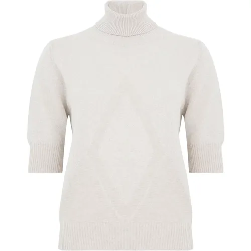 Weiße Rollkragen Wollpullover Damen - D.Exterior - Modalova