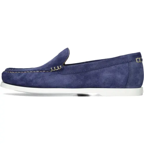 Blaue Wildleder Venetian Loafers , Herren, Größe: 43 EU - Ralph Lauren - Modalova