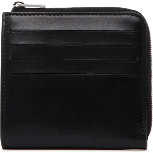 Schwarze Lederbrieftasche für Männer , Herren, Größe: ONE Size - Jil Sander - Modalova