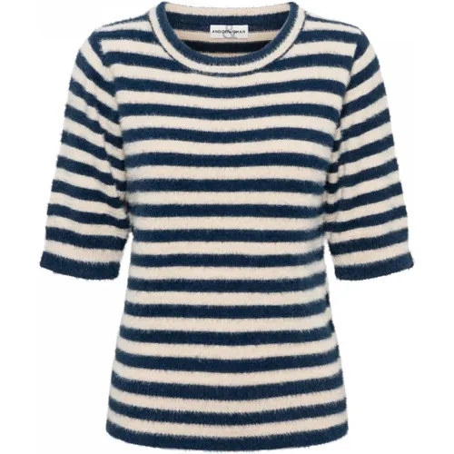 Striped Pullover with Half Sleeves , female, Sizes: L, M, XL, 2XL, S, XS - &Co Woman - Modalova