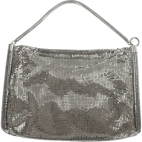 Silver Pixel Tube Shoulder Bag , female, Sizes: ONE SIZE - Paco Rabanne - Modalova