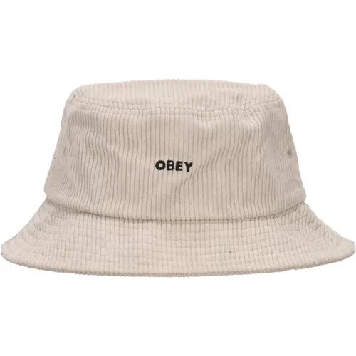 Hats, male, , Size: ONE SIZE Bold Cord Bucket Hat Unbleached - Obey - Modalova