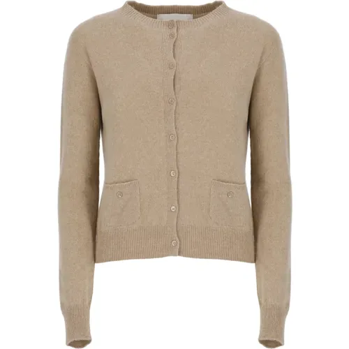 Brauner Cashmere Cardigan Rundhals Pullover , Damen, Größe: XS - Vanisé - Modalova