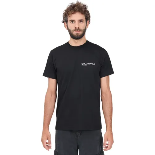 Schwarzes Kurzarm-T-Shirt Casual Herbst Winter , Herren, Größe: S - Karl Lagerfeld - Modalova