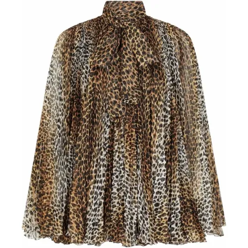 Leopard Print Pleated Mini Dress , female, Sizes: XS, 2XS - Dolce & Gabbana - Modalova