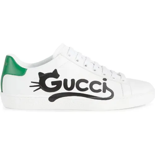 Sneakers, female, , Size: 7 US Ace kitten-logo low-top sneakers - Gucci - Modalova