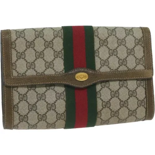 Pre-owned Clutches, female, , Size: ONE SIZE Pre-owned Canvas clutches - Gucci Vintage - Modalova