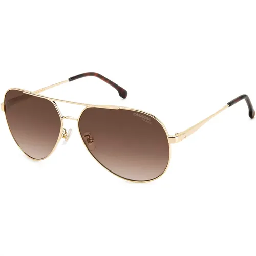 Sunglasses, female, , Size: 63 MM Gold/Brown Polarized Sunglasses - Carrera - Modalova