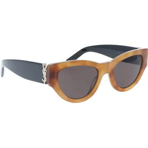 Iconic Sunglasses with Uniform Lenses , female, Sizes: 53 MM - Saint Laurent - Modalova