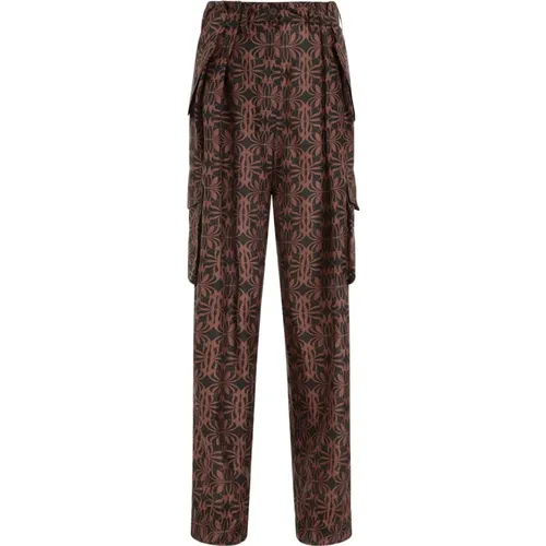 Wide Trousers, female, , Size: M Black Silk Cargo Pants - Dries Van Noten - Modalova