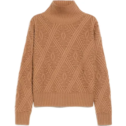 Argyle Strickpullover Braun , Damen, Größe: L - Max Mara - Modalova