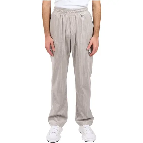 Wide Trousers, male, , Size: XL Corduroy cargo pants with pockets - Family First - Modalova