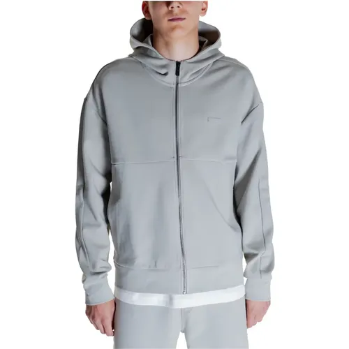 Zip-throughs, male, , Size: S Embossed Logo Sweatshirt Collection Cotton Polyester Elastane - Calvin Klein - Modalova