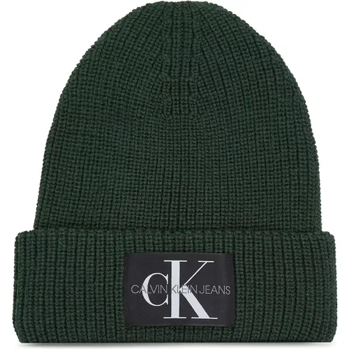 Beanies, male, , Size: ONE SIZE Monogram Beanie - Calvin Klein Jeans - Modalova