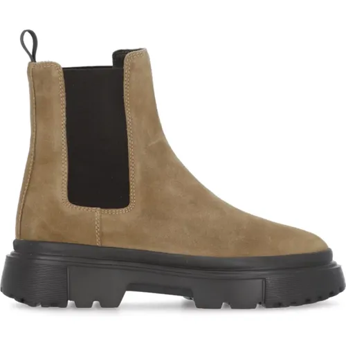 Wildleder Chelsea Stiefel für Frauen,Moderne Chelsea Boot mit Carrarmato Sohle, Damen Ankle Boots - Hogan - Modalova