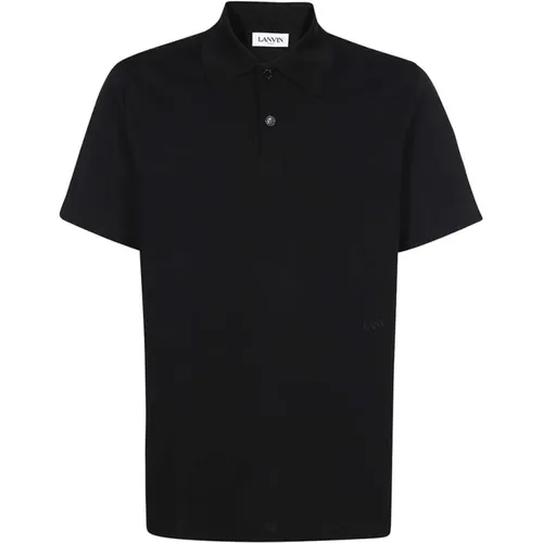 Polo Shirts, male, , Size: 2XL Logoed Cotton Polo Shirt with Nacre Buttons - Lanvin - Modalova