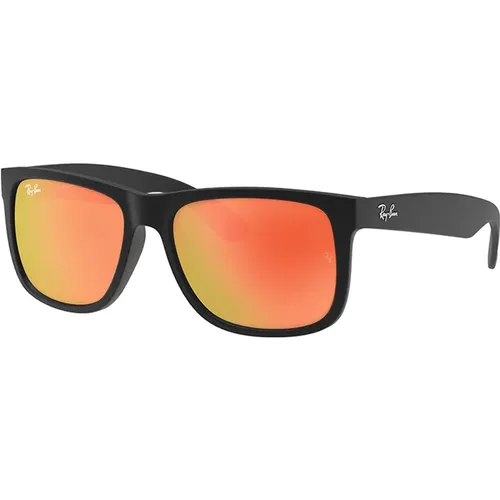 Justin Rote Spiegel Sonnenbrille , Herren, Größe: 51 MM - Ray-Ban - Modalova