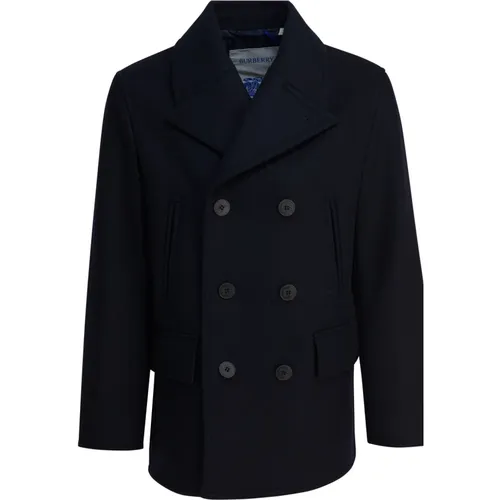 BURBERRY フード付きジャケット 青 Burberry EKD Applique Nylon Lightweight Jacket, Size Large