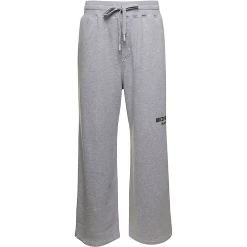 Grey Trousers with Look 49 Pantalone Felpa , male, Sizes: S, L - Dolce & Gabbana - Modalova