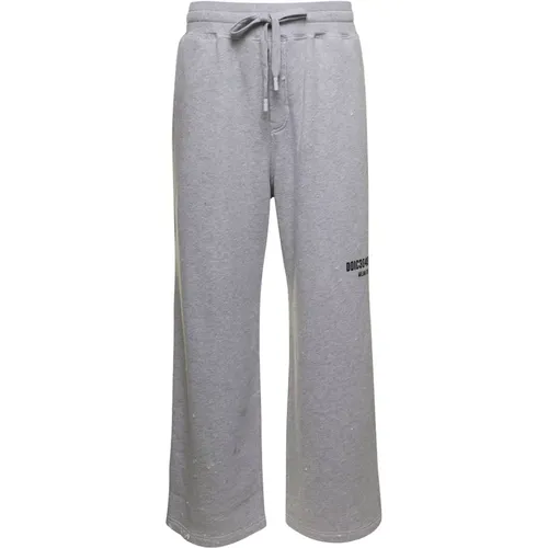 Grey Trousers with Look 49 Pantalone Felpa , male, Sizes: S, M - Dolce & Gabbana - Modalova