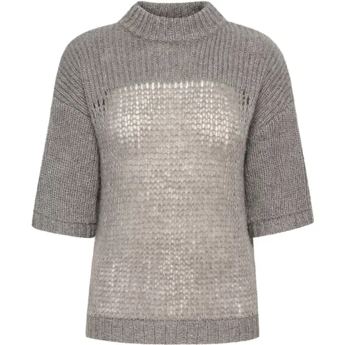 Stormy Grey Knit Blouse Lingomw , female, Sizes: L, M, S, XS - My Essential Wardrobe - Modalova