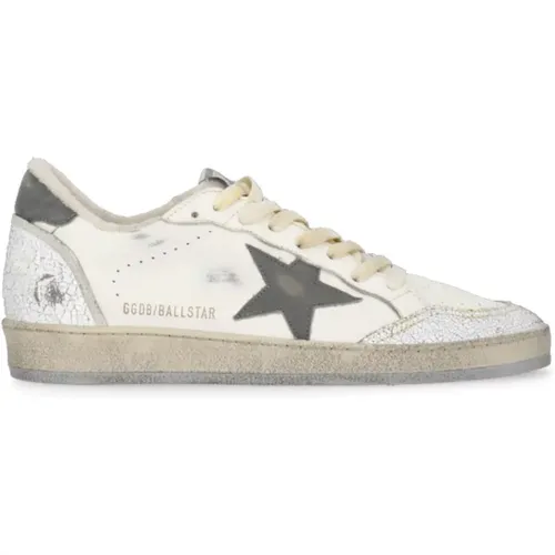 Used Effect Leather Sneakers with Contrasting Star Logo , male, Sizes: 6 UK - Golden Goose - Modalova