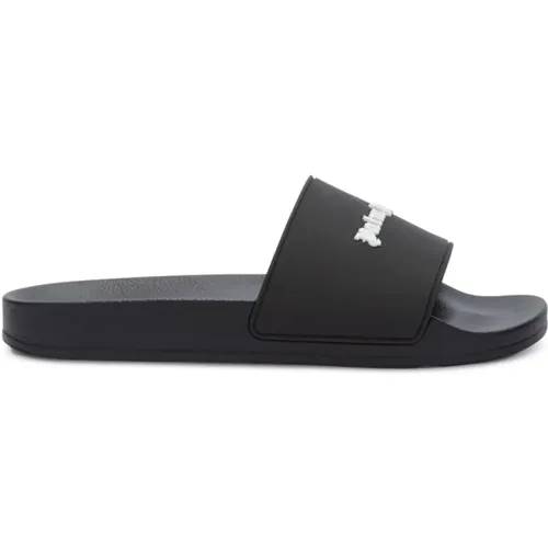 Sliders, male, , Size: 5 US Flat Shoes with Logo Embossing - Palm Angels - Modalova