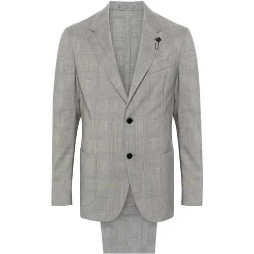 Single Breasted Suits, male, , Size: M Lightgray Men's Suits Ss24 - Lardini - Modalova