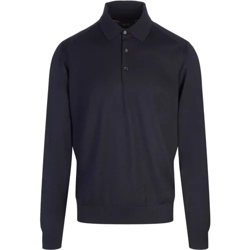 Blauer Wollseidenkaschmirpullover - Hugo Boss - Modalova